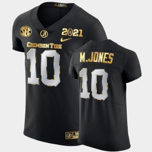 Mac Jones University of Alabama 2021 National Championship Golden Edition #10 Men Jerseys - Black 601427-883