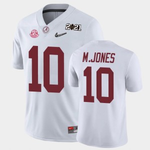 Mac Jones Alabama Crimson Tide 2021 National Championship Player #10 Men's Jersey - White 872280-325