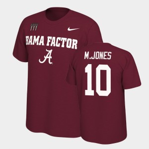 Mac Jones Bama College Football #10 Men's Mantra T-Shirt - Crimson 724728-473
