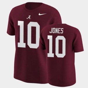 Mac Jones Roll Tide College Football #10 Mens Name & Number T-Shirt - Crimson 148243-745
