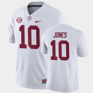Mac Jones Roll Tide College Football Away Game #10 Men Jerseys - White 227158-938