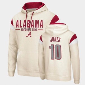 Mac Jones Bama Mens Fortress Pullover #10 Hoodie - Cream 108826-777