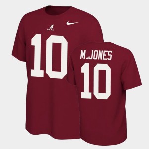 Mac Jones Bama #10 Men's Name & Number Retro Name and Number T-Shirt - Crimson 961518-904