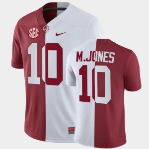 Mac Jones Alabama Men's Split Alumni #10 Jersey - White Crimson 460095-135