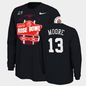 Malachi Moore The Tide Mens Illustrated Long Sleeve 2021 Rose Bowl #13 T-Shirt - Black 236730-679