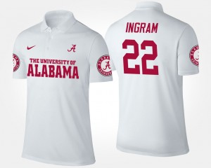 Mark Ingram Roll Tide High School Mens #22 Name and Number Polo - White 475734-607