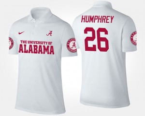 Marlon Humphrey Alabama Crimson Tide Name and Number Mens #26 Limited Polo - White 631788-662