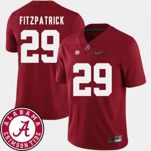 Minkah Fitzpatrick Bama #29 Men College Football 2018 SEC Patch Jersey - Crimson 534204-651
