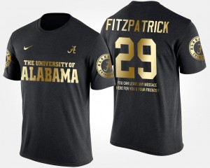 Minkah Fitzpatrick Alabama #29 Short Sleeve With Message Gold Limited Men's T-Shirt - Black 446811-322