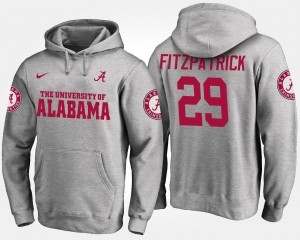 Minkah Fitzpatrick Alabama Crimson Tide Men's Limited #29 Name and Number Hoodie - Gray 207785-153