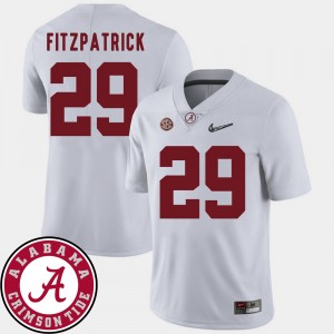 Minkah Fitzpatrick Alabama Crimson Tide College Football #29 Men 2018 SEC Patch Jerseys - White 536163-240