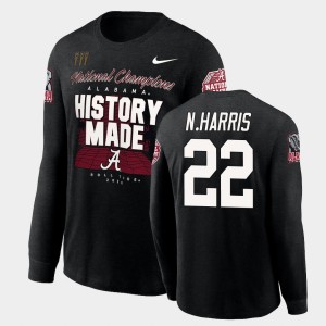 Najee Harris Bama #22 History Made Long Sleeve 2020 National Champions Mens T-Shirt - Black 797273-717