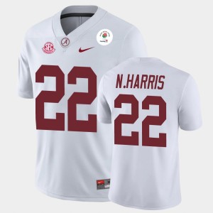 Najee Harris The Tide 2021 Rose Bowl #22 Champions Mens Jerseys - White 961457-427