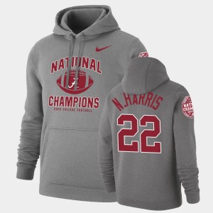 Najee Harris Roll Tide 2020 National Champions Retro Pullover #22 Mens Hoodie - Heathered Gray 780920-859