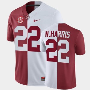 Najee Harris Bama Alumni Men's #22 Split Jerseys - White Crimson 848390-533