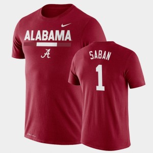 Nick Saban Alabama #1 Men's Team DNA Legend Performance T-Shirt - Crimson 912732-442