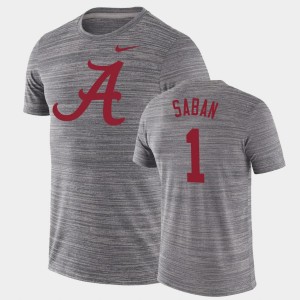 Nick Saban University of Alabama #1 Velocity Performance GFX Velocity Men's T-Shirt - Charcoal 190782-996