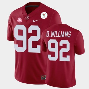 Quinnen Williams Roll Tide Men Champions #92 2021 Rose Bowl Jersey - Crimson 251609-696