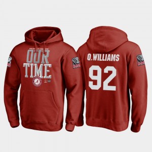 Quinnen Williams Roll Tide #92 College Football Playoff Counter Men's 2018 Orange Bowl Bound Hoodie - Crimson 256384-974