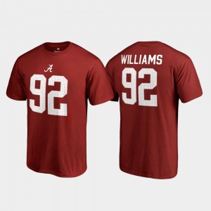 Quinnen Williams Alabama Crimson Tide College Legends Name & Number #92 Men's T-Shirt - Crimson 917156-334
