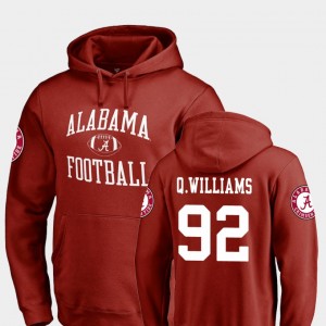 Quinnen Williams Roll Tide #92 College Football Neutral Zone Men's Hoodie - Crimson 406942-719