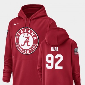 Quinton Dial Crimson Champ Drive Football Performance #92 Men's Hoodie - Crimson 168353-452