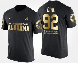 Quinton Dial Roll Tide Gold Limited Short Sleeve With Message Mens #92 T-Shirt - Black 969278-957