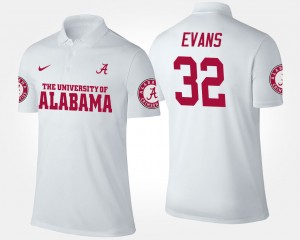 Rashaan Evans Alabama Men's Name and Number #32 2025 Polo - White 614985-302