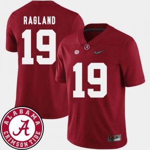 Reggie Ragland University of Alabama #19 Men's College Football 2018 SEC Patch Jerseys - Crimson 234804-424