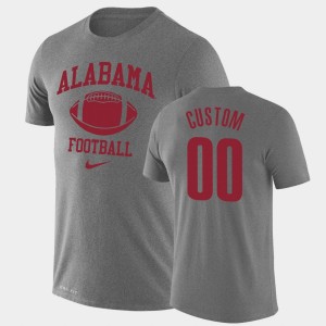 Custom Alabama Men Retro Football Legend Performance #00 T-Shirt - Heathered Gray 461837-132