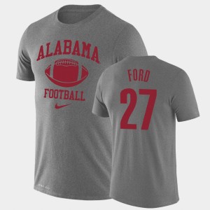 Jerome Ford Alabama Crimson Tide Mens Legend Performance Retro Football #27 T-Shirt - Heathered Gray 178747-997