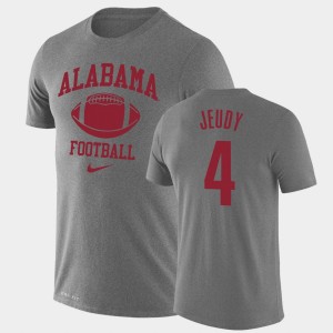 Jerry Jeudy Roll Tide #4 Men's Legend Performance Retro Football T-Shirt - Heathered Gray 158924-817