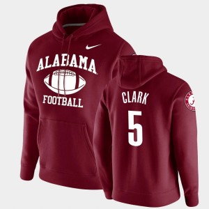 Ronnie Clark Bama Retro Football Pullover #5 Men Hoodie - Crimson 120337-571