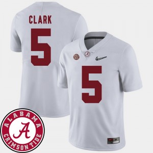 Ronnie Clark Alabama Crimson Tide #5 College Football 2018 SEC Patch Men Jersey - White 548839-127
