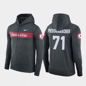 Ross Pierschbacher Alabama #71 Football Performance Sideline Seismic Mens Hoodie - Anthracite 334596-842