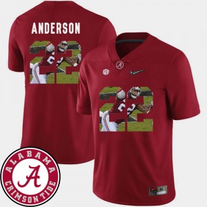 Ryan Anderson University of Alabama Pictorial Fashion #22 Men Football Jersey - Crimson 695633-124