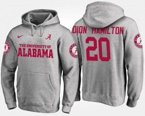 Shaun Dion Hamilton The Tide Replica Mens #20 Name and Number Hoodie - Gray 296063-231
