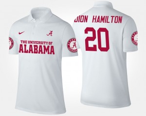 Shaun Dion Hamilton The Tide #20 Men's NCAA Name and Number Polo - White 490486-164