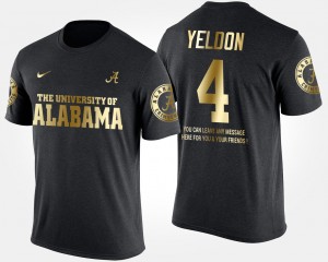T.J. Yeldon Bama Mens Gold Limited Short Sleeve With Message #4 T-Shirt - Black 638377-299