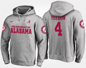 T.J. Yeldon Roll Tide Official Name and Number Mens #4 Hoodie - Gray 876098-501