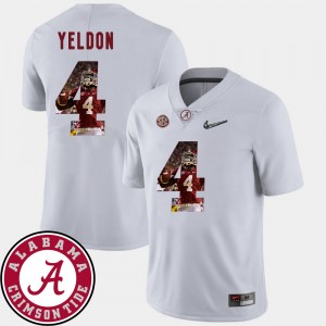 T.J. Yeldon Roll Tide Football Men's #4 Pictorial Fashion Jersey - White 679646-186