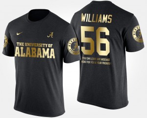 Tim Williams Bama Short Sleeve With Message #56 Men Gold Limited T-Shirt - Black 279298-713
