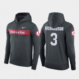 Trent Richardson Alabama Sideline Seismic Mens Football Performance #3 Hoodie - Anthracite 363845-291