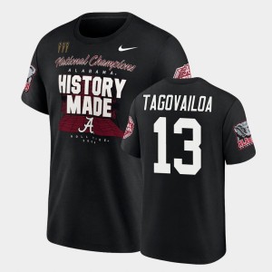 Tua Tagovailoa Alabama Crimson Tide Men Locker Room #13 2020 National Champions T-Shirt - Black 516972-592