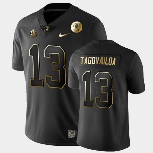 Tua Tagovailoa University of Alabama Golden Edition 2021 Rose Bowl Men #13 Jersey - Black 256814-112