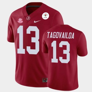 Tua Tagovailoa The Tide 2021 Rose Bowl Champions #13 Mens Jersey - Crimson 372160-888