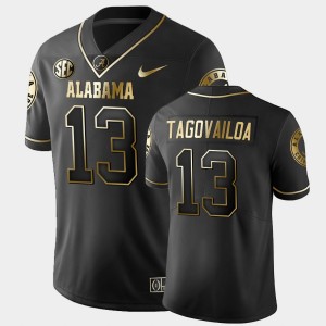 Tua Tagovailoa Alabama Crimson Tide College Football Men's #13 Golden Edition Limited Jersey - Black 492097-700