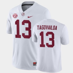 Tua Tagovailoa Bama #13 Away Game College Football Men Jersey - White 335730-596