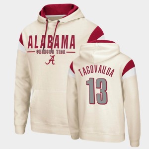 Tua Tagovailoa Alabama Fortress #13 Mens Pullover Hoodie - Cream 910789-186