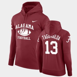 Tua Tagovailoa Roll Tide Legend Pullover Retro Football Men's #13 Hoodie - Crimson 818680-708